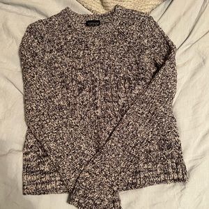 Topshop blue and white cable knit sweater